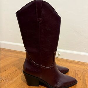 Soda Women's Dark Burgundy Heeled Western Boots